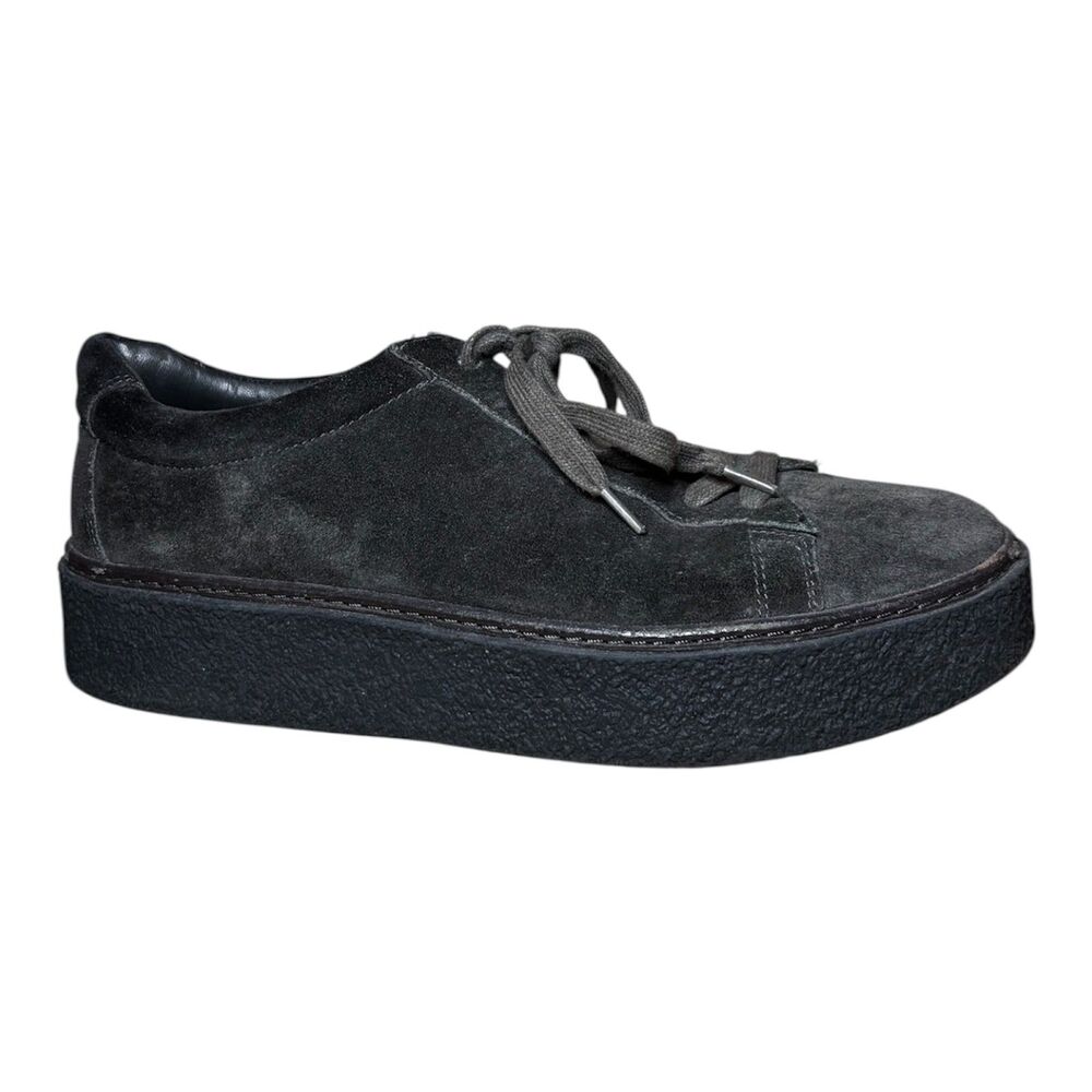 Vince Neela Lace-Up Sneakers Black Dark Brown Suede Size 9